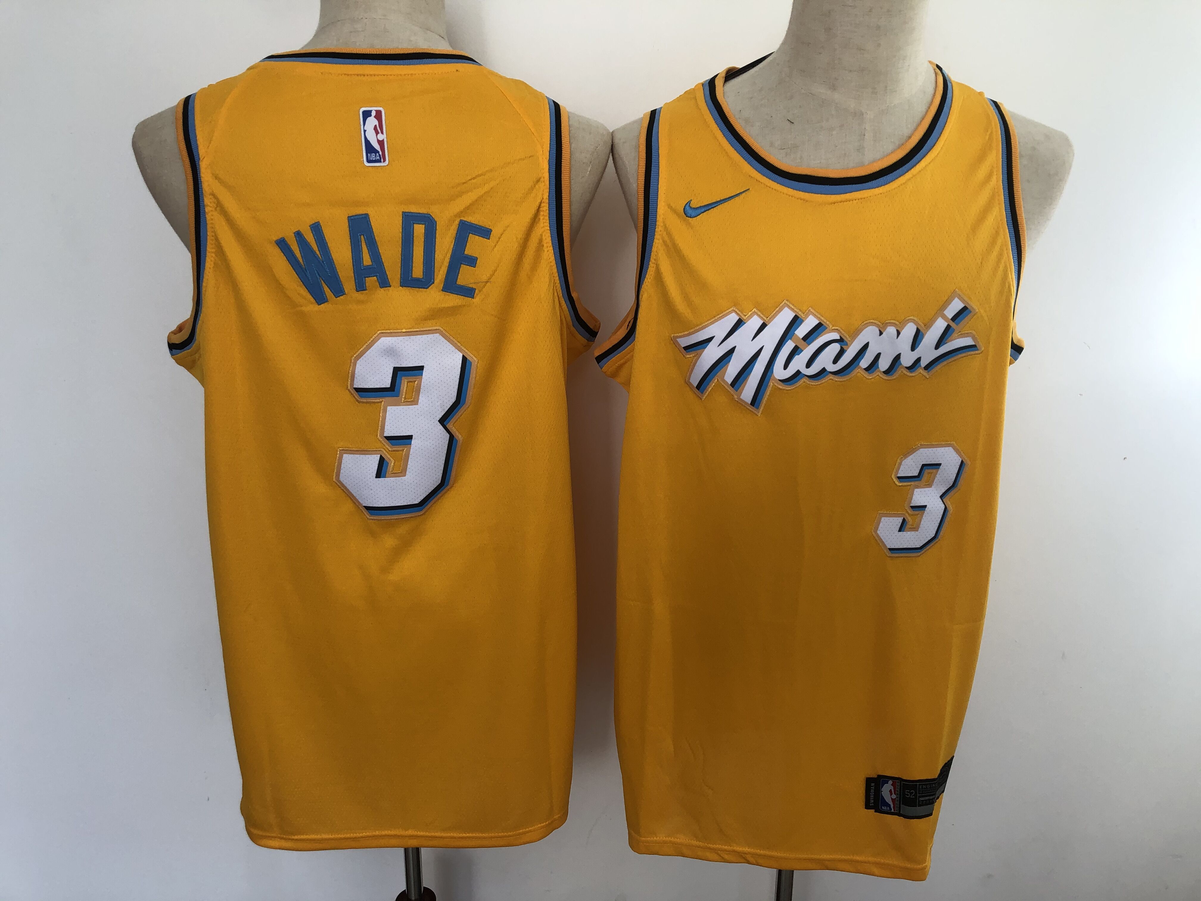 2020 Men Miami Heat #3 Wade yellow City Edition Game Nike NBA Jerseys